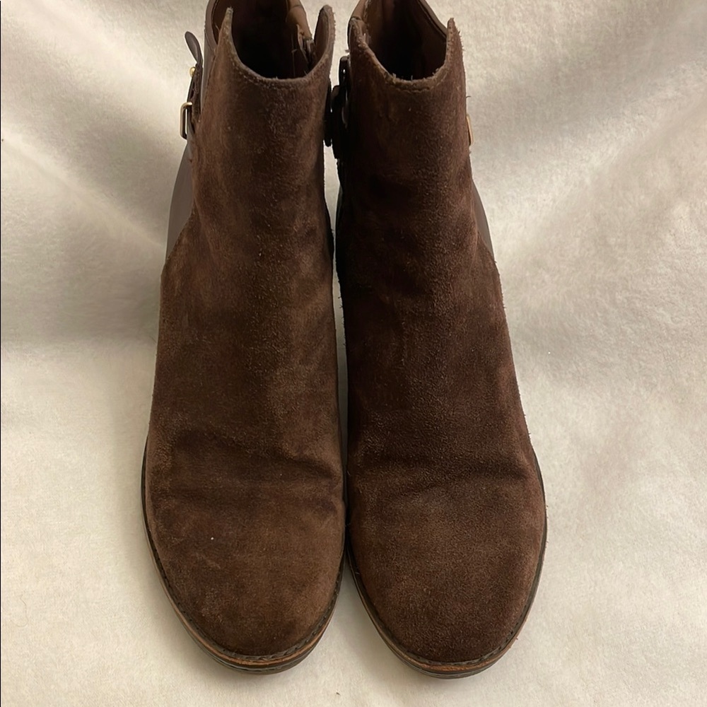 Cole Haan wedge waterproof Brown Suede Ankle Boots size 9